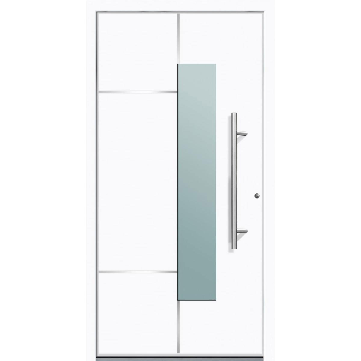Aluminium Sicherheits-Haustür Bari Superior 60 mm weiß 100 x 210 cm Anschlag rechts inkl Griffset