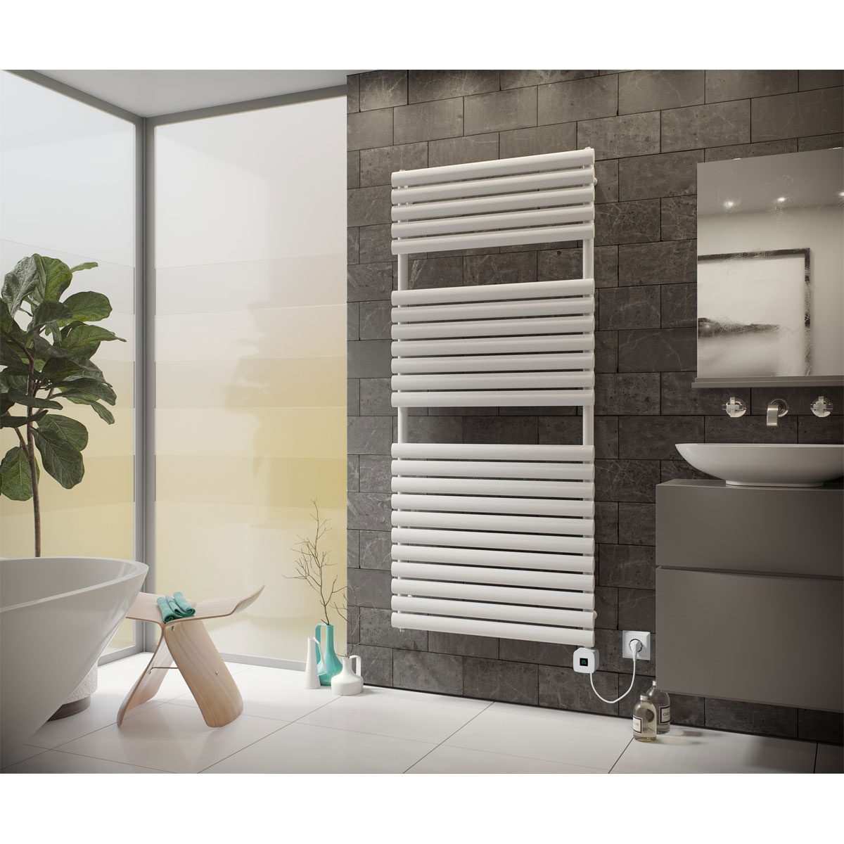Ximax  Elektrischer Handtuchwärmer Nestor 1164 x 600 mm 600 Watt Typ 7 Weiß