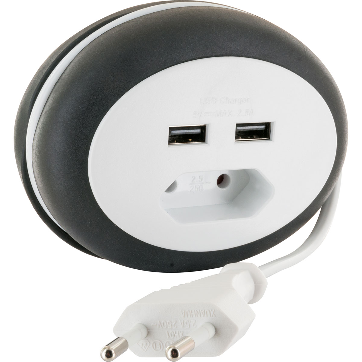 Schwaiger  Euroverlängerung mit 2 x USB Anschluss weiß Bild 2