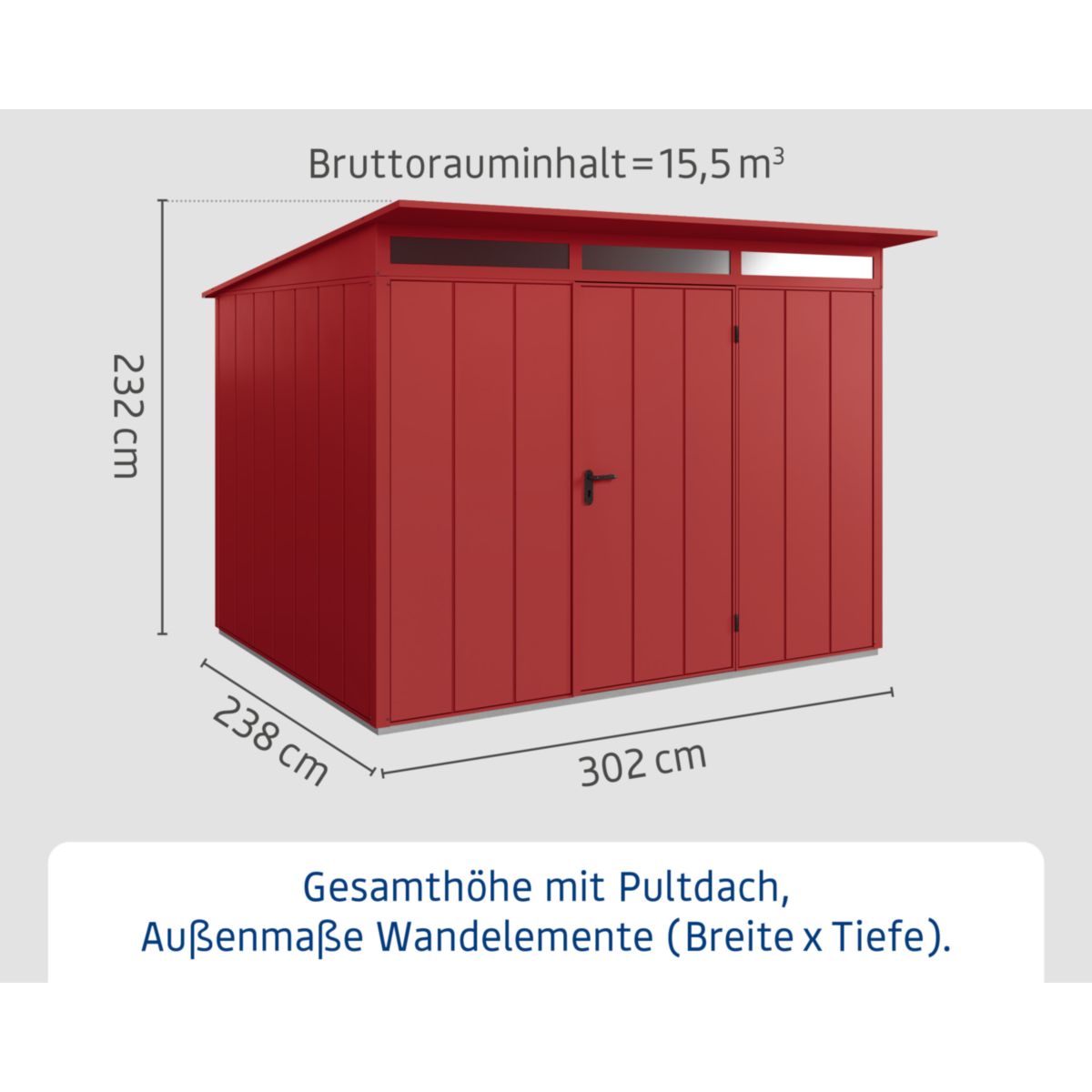 EcoStar  Gerätehaus Elegant-PTyp 3RAL3004 1 flg Bild 3