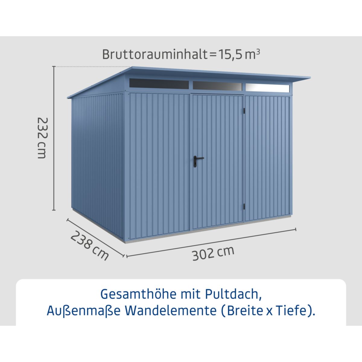EcoStar  Gerätehaus Trend-PTyp 3RAL5014 1 flg Bild 3