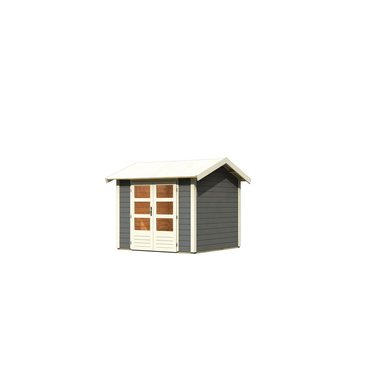 Karibu  Blockbohlenhaus Theres 3 terragrau Bild 3