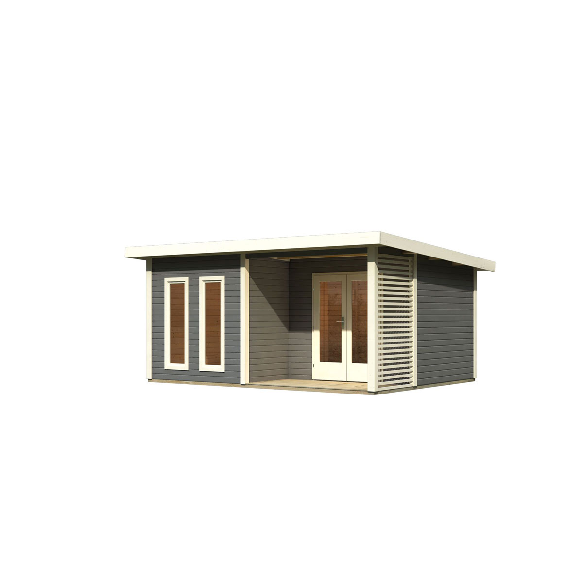 Karibu  Blockbohlenhaus Radeburg 5 terragrau Bild 3