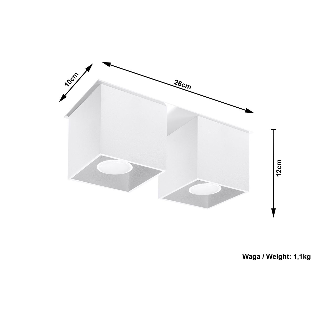 | Deckenleuchte 2 Quad 2 weiß | weiß Lighting Spots | K000057916 Sollux