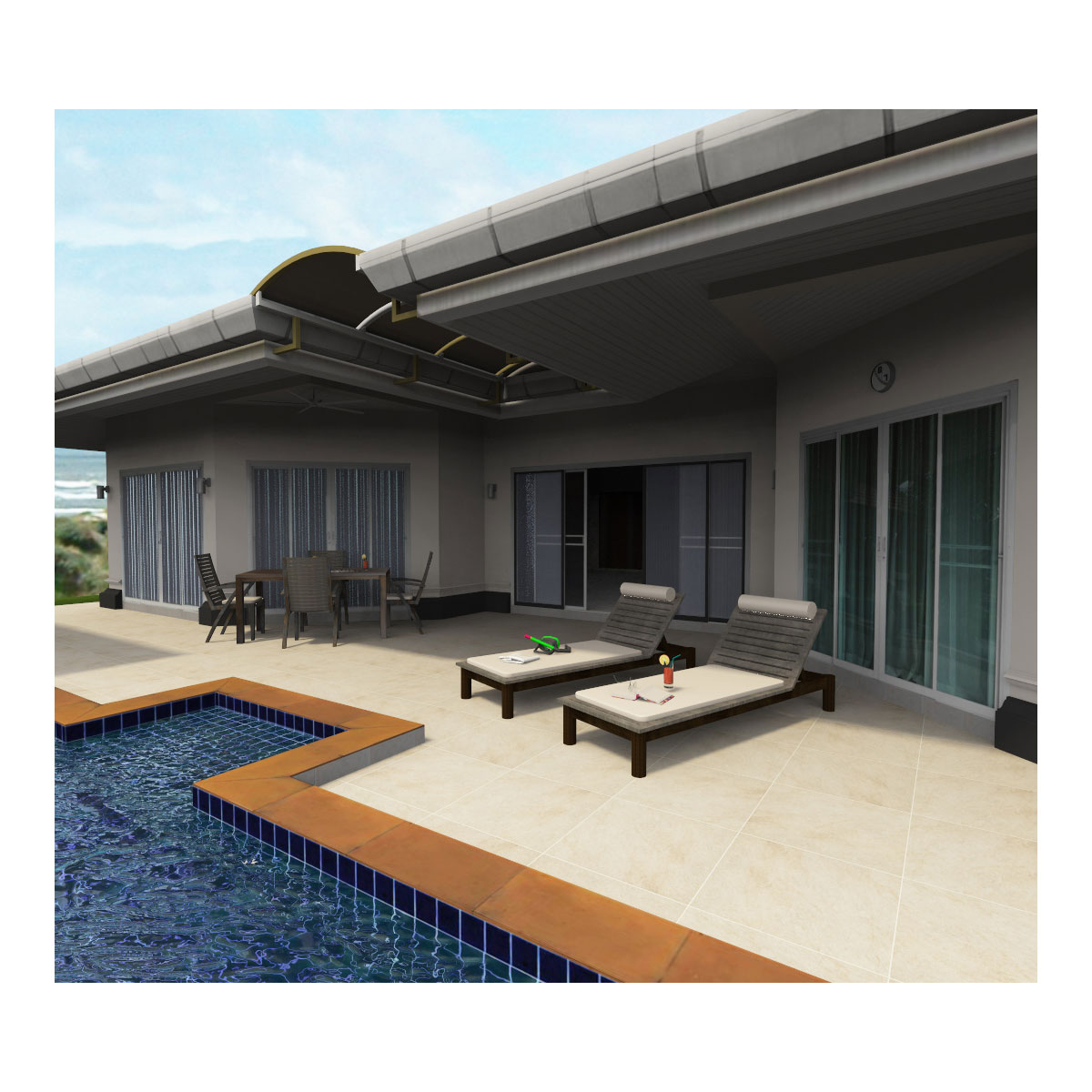 Terrassenplatte Pietra Serena Cream 60 x 60 x 2 cm Bild 2