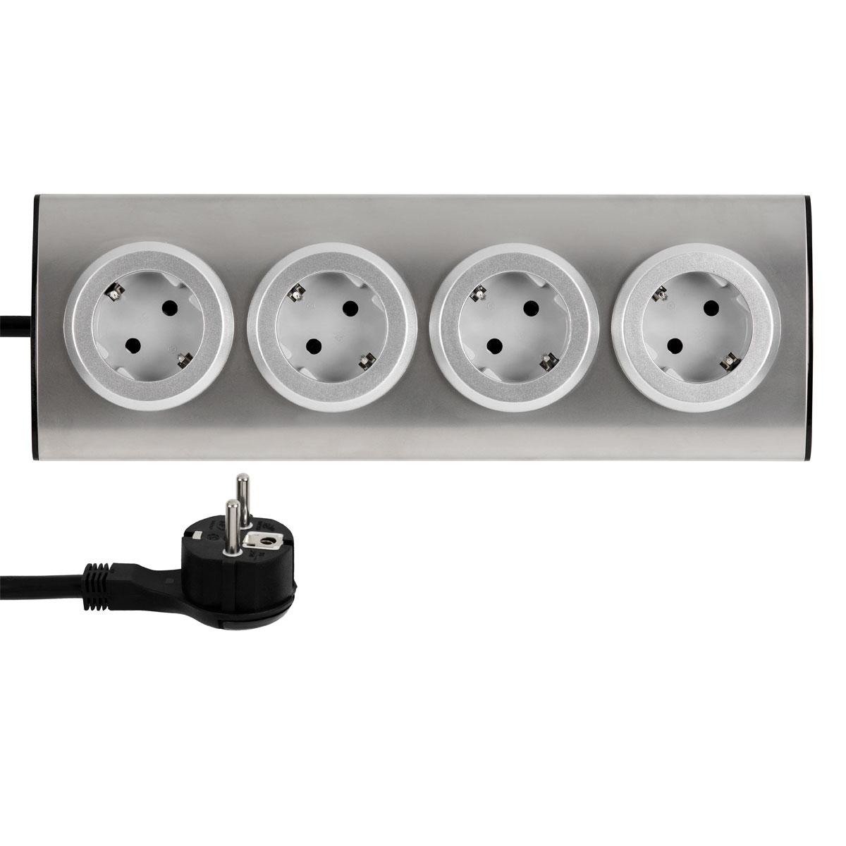 REV Ritter Steckdosenleiste-Eckmontage 4fach inkl Flachstecker 2m