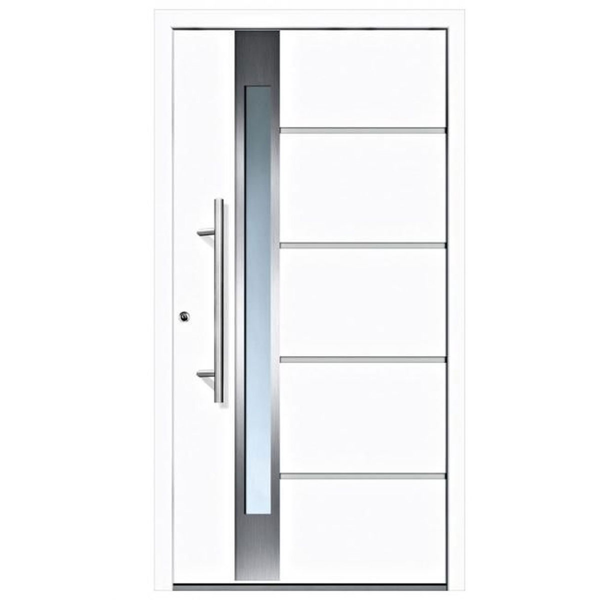 Aluminium-Sicherheitshaustür Rom Exklusiv 75 mm weiß 110 x 210 cm Anschlag links inkl Griffset Bild 1
