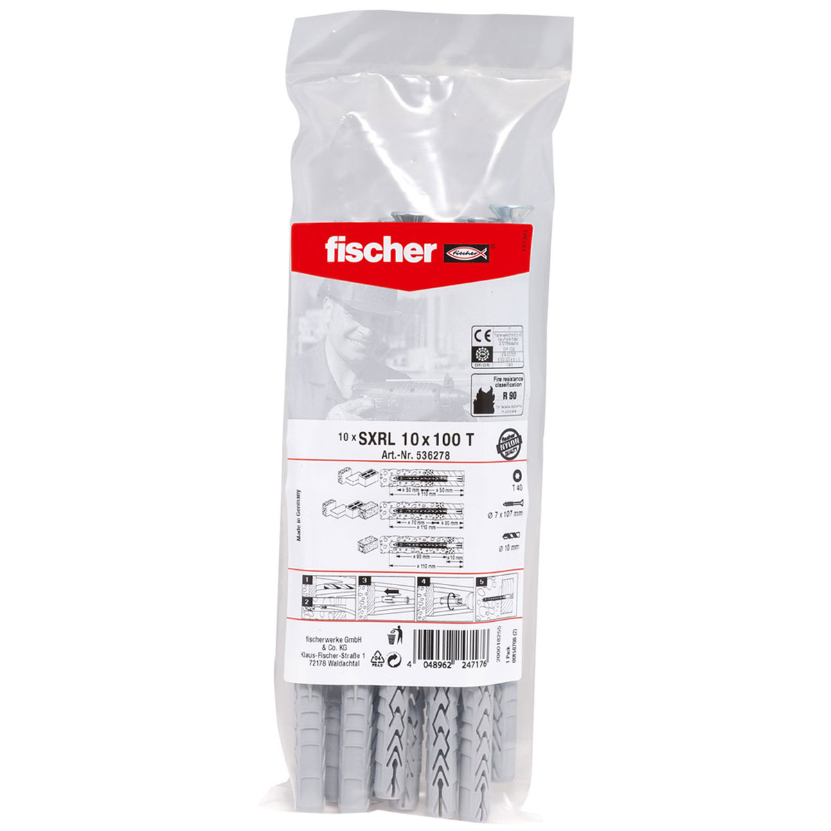 Fischer Langschaftdübel SXRL 10 x 100 mm T 10 Stück