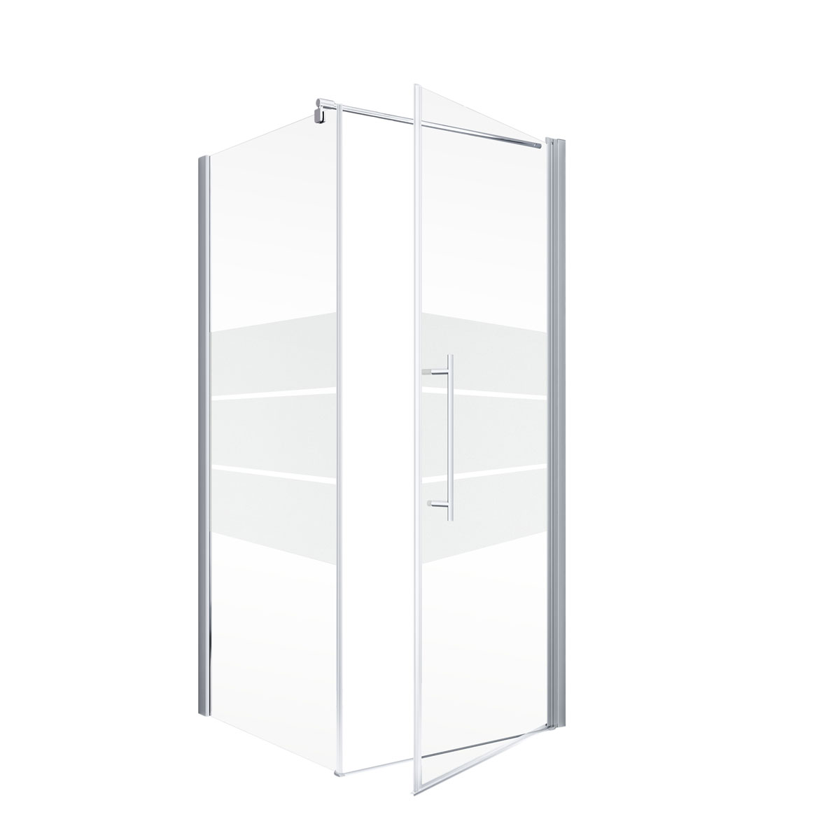 Schulte Eckdusche mit Drehtür Alexa Style 2.0 Alu Natur ESG fixil 90 x 90 cm