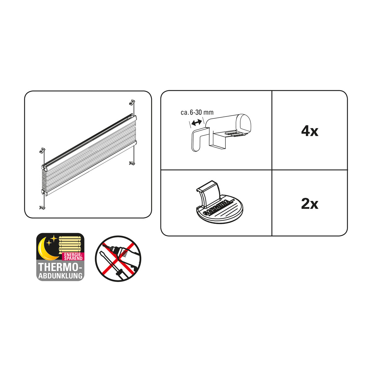 Gardinia Thermo-Plissee EasyFix weiß 70 x 130 cm Bild 9
