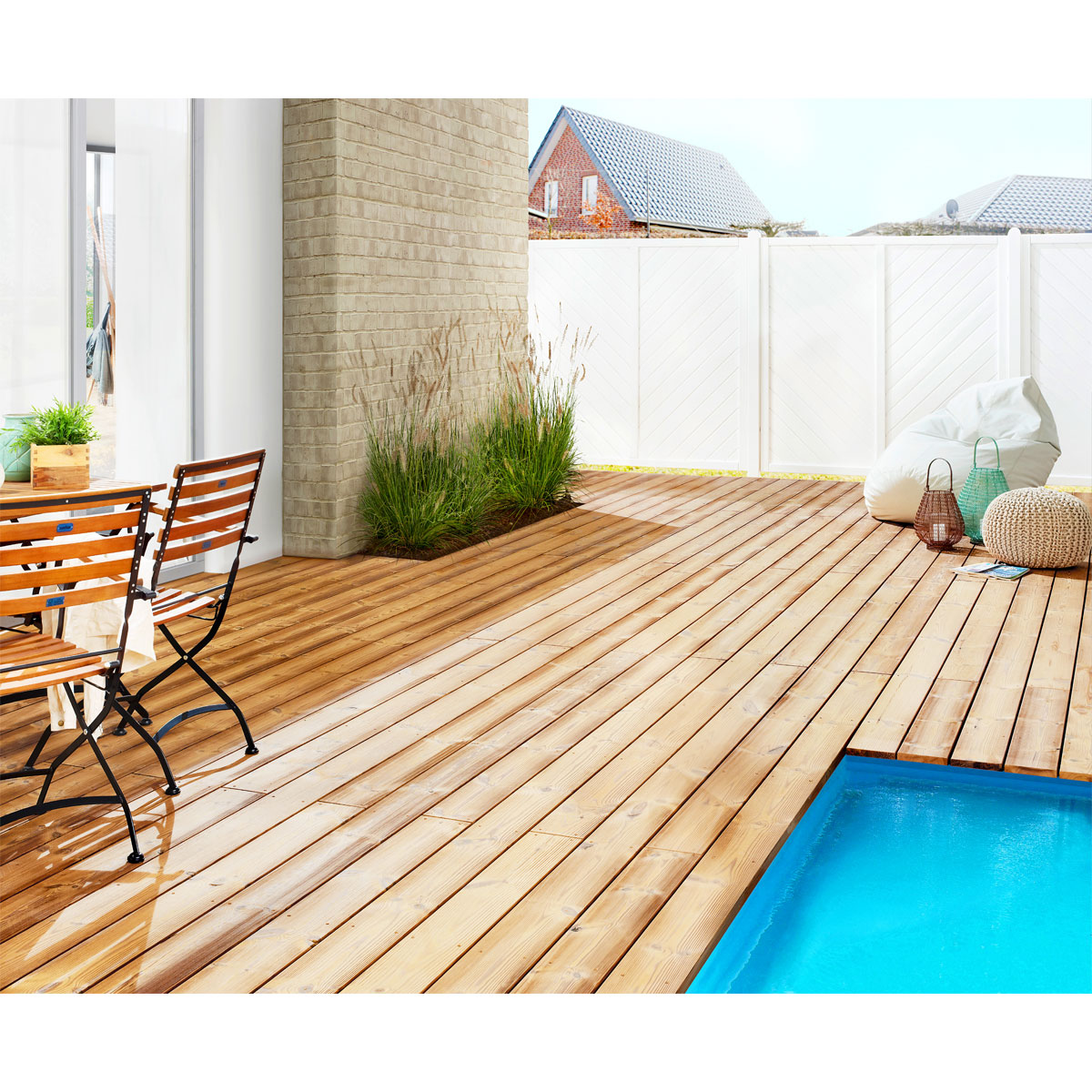 Terrassendiele Thermo Kiefer Terrass. 25x140x3900 mm geriffelt / glatt Bild 3