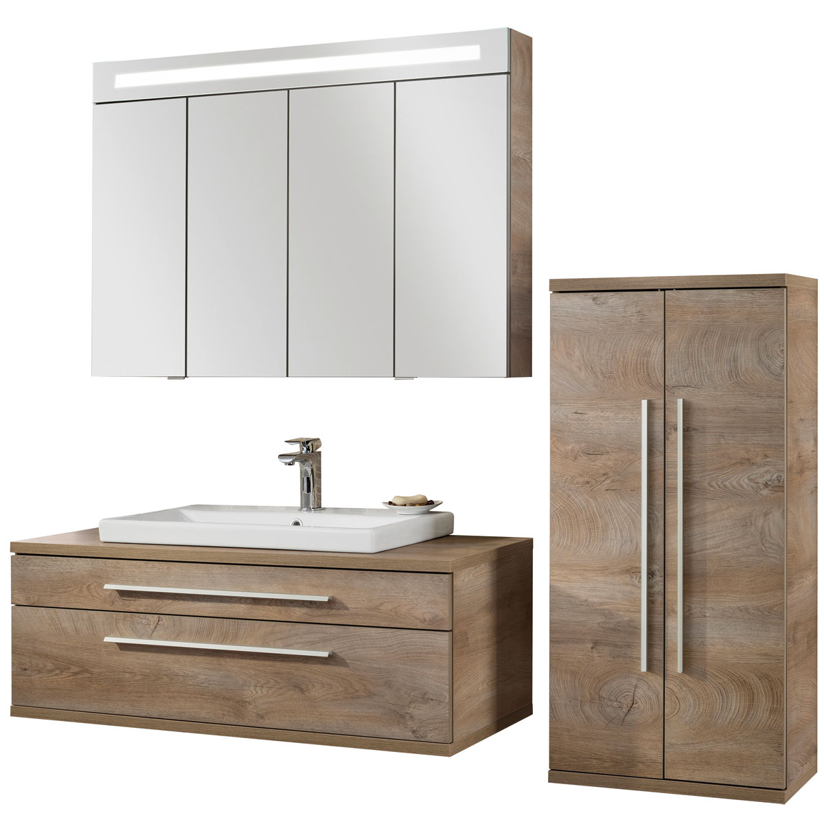 Fackelmann Waschbeckenunterschrank Stanford Eiche Natur 110 cm Bild 2