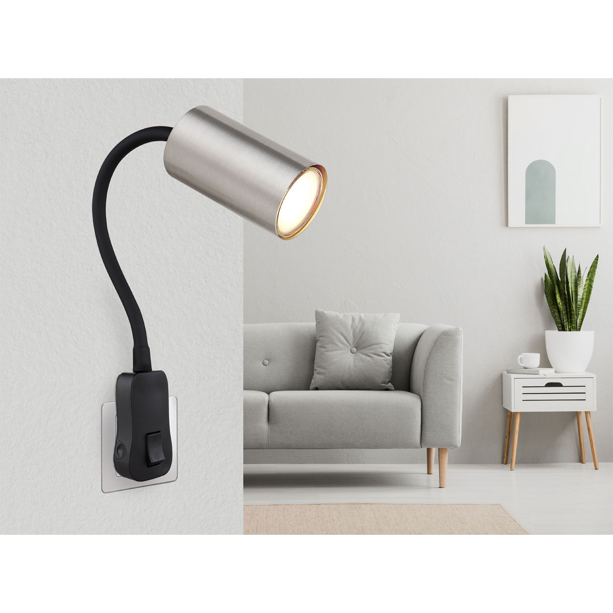 Globo Lighting Wandleuchte Robby schwarz, nickel Bild 2