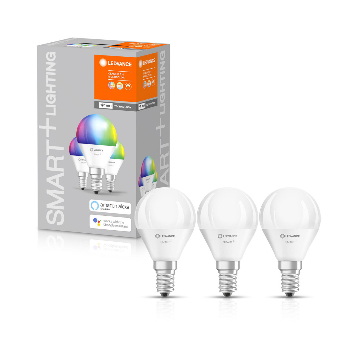 Ledvance SMART+ Glühlampe Classic P Tropfen 3 Stück RGBW