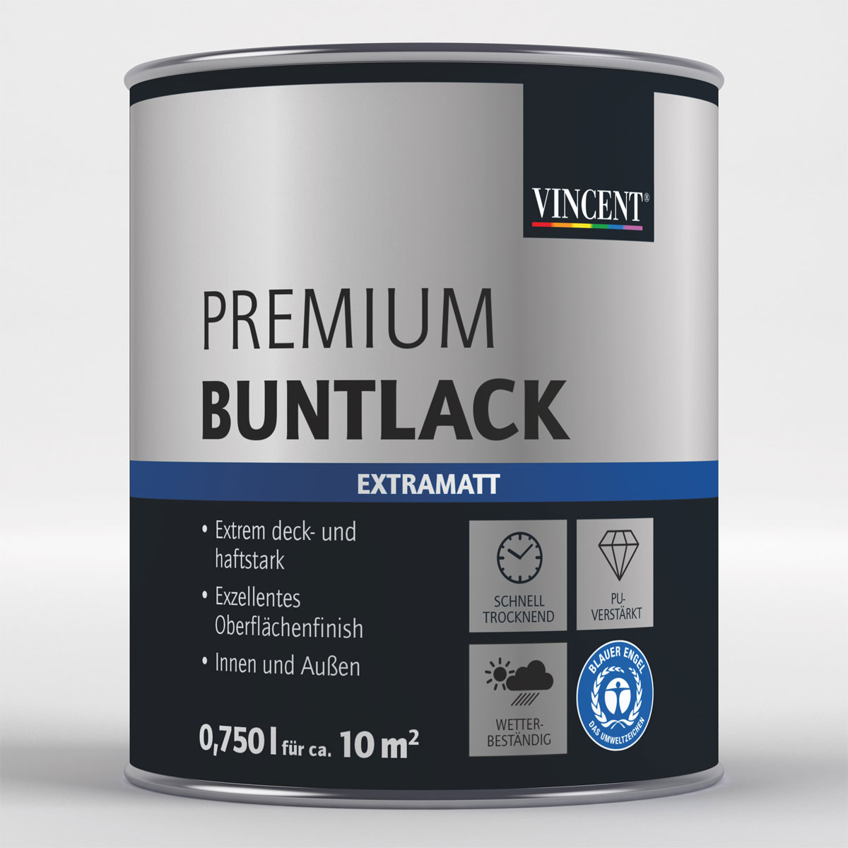 Vincent Premium Buntlack RAL 6002 Laubgrün extramatt 750 ml Vincent Premium Buntlack RAL 6002 Laubgrün extramatt 750 ml