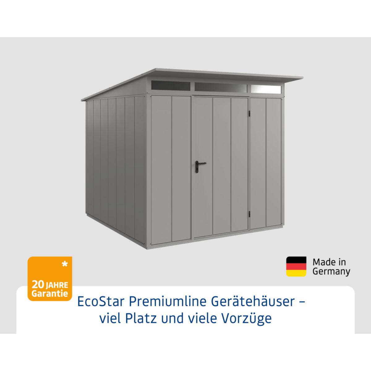 EcoStar  Gerätehaus Elegant-PTyp 2RAL9007 1 flg Bild 2