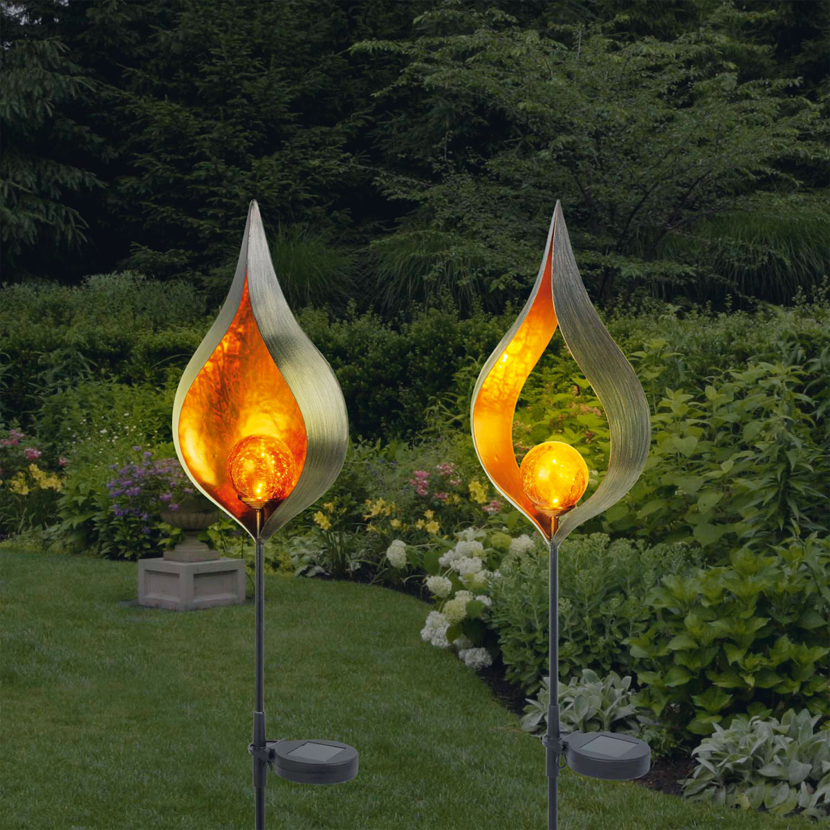 Flector Garten LED-Solar-Lichterkette Lampion mehrfarbig