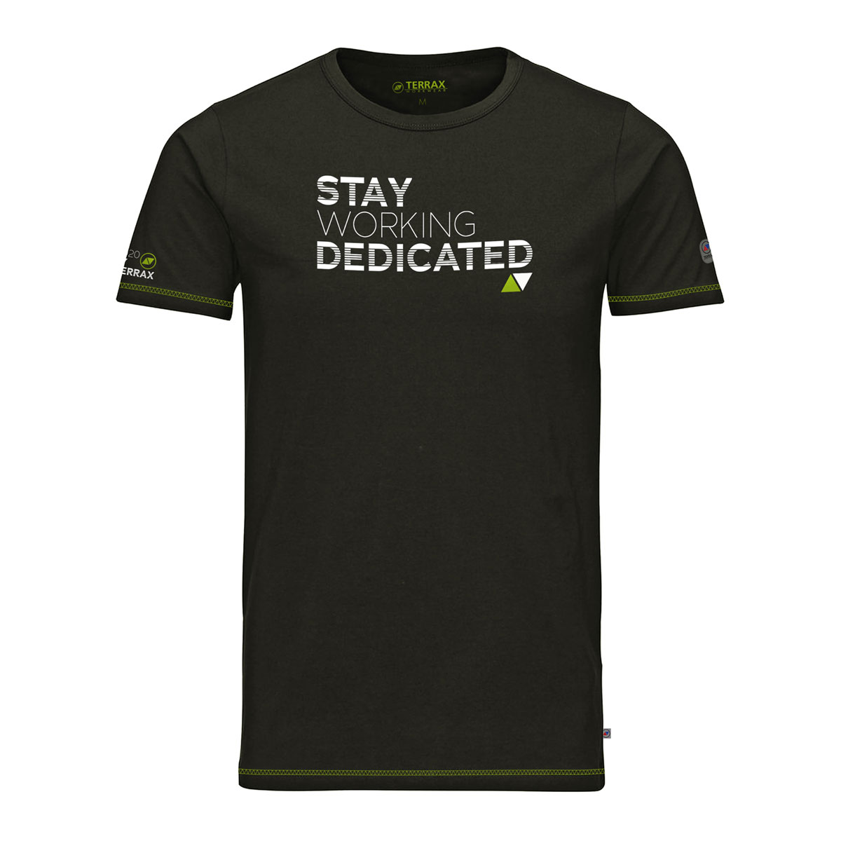 Terrax Workwear T-Shirt dunkelgrün-limette Größe S