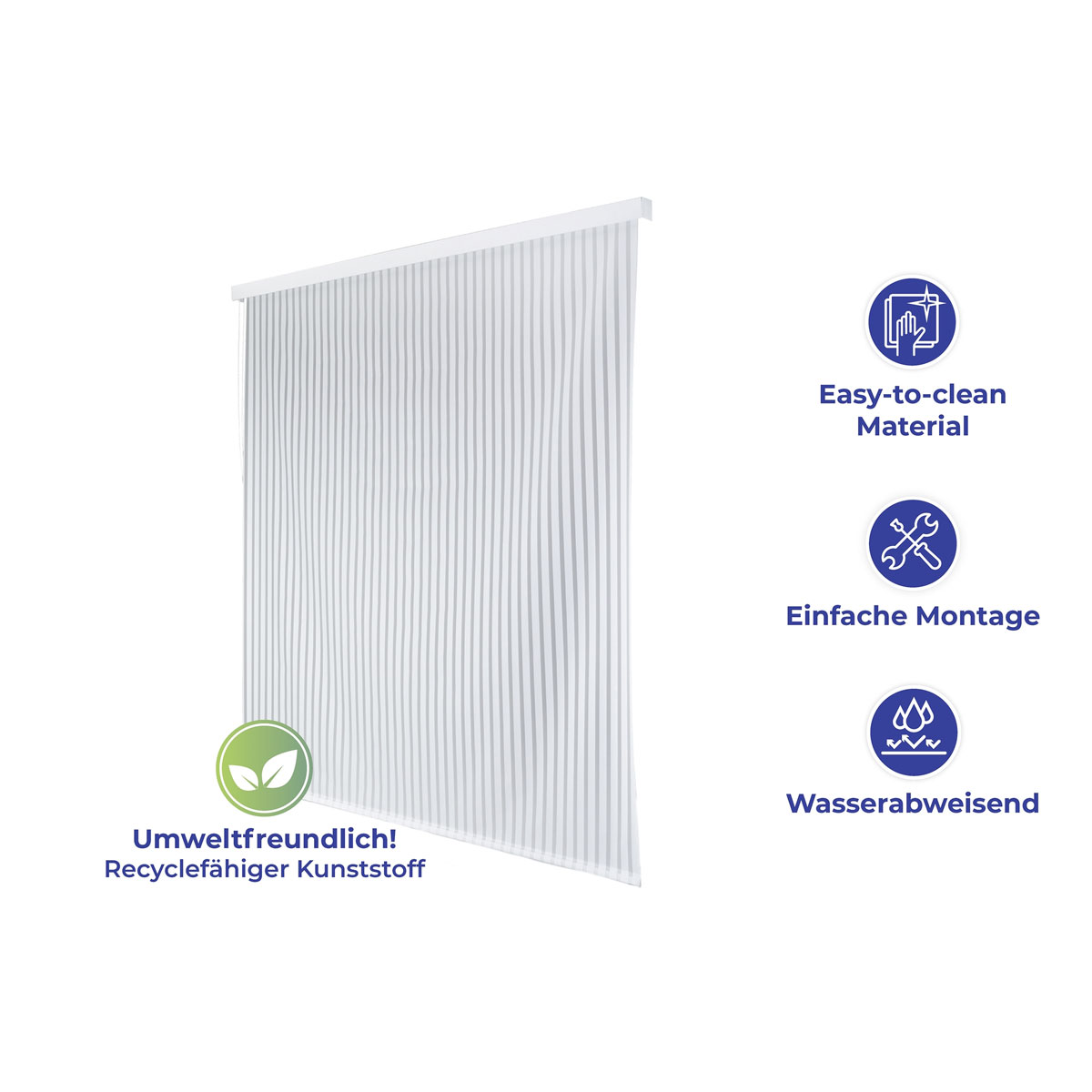 Wenko  Duschrollo 128 x 240 cm schnelltrocknendes Rollo für Dusche und Badewanne Bild 3