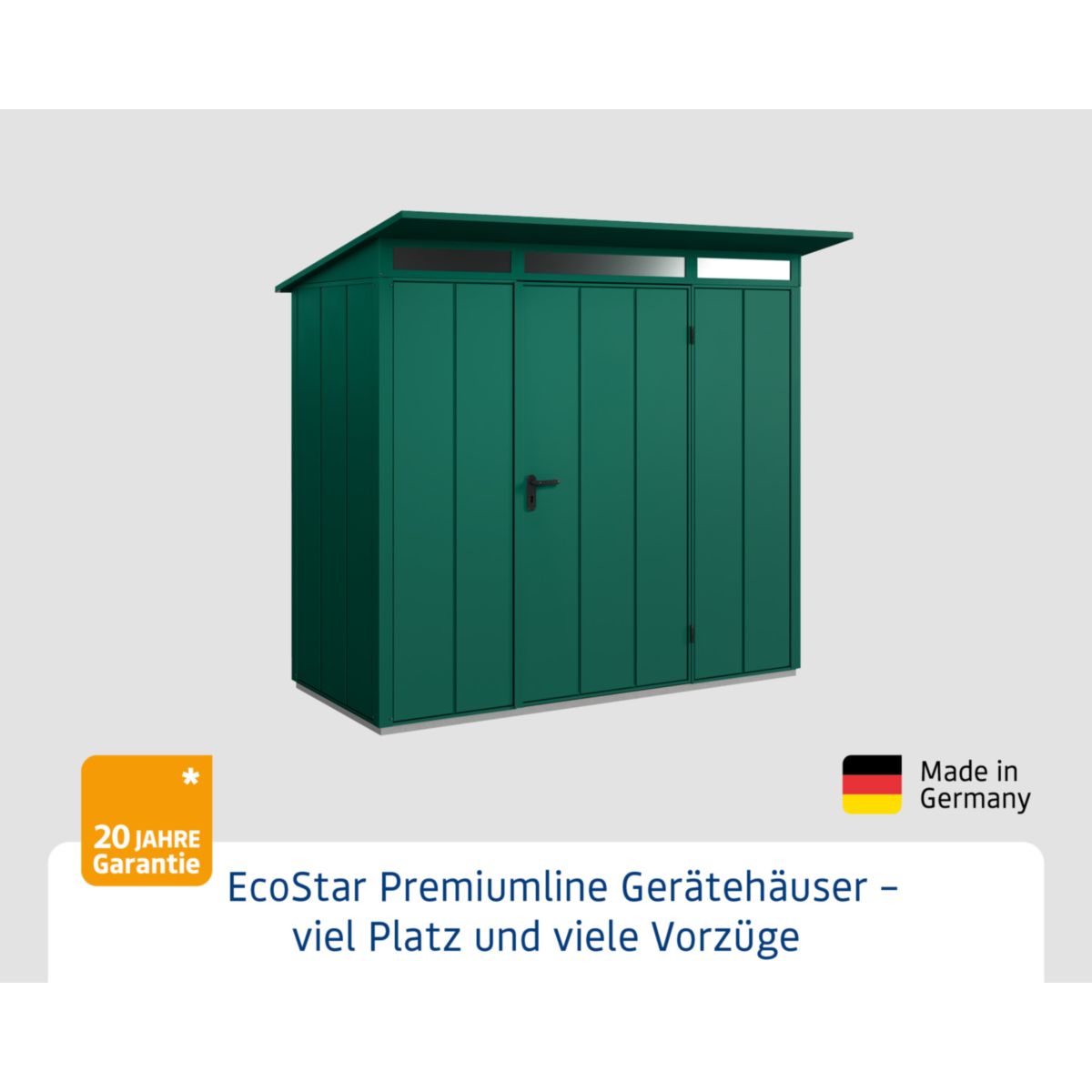 EcoStar  Gerätehaus Elegant-PTyp 1RAL6005 1 flg Bild 2