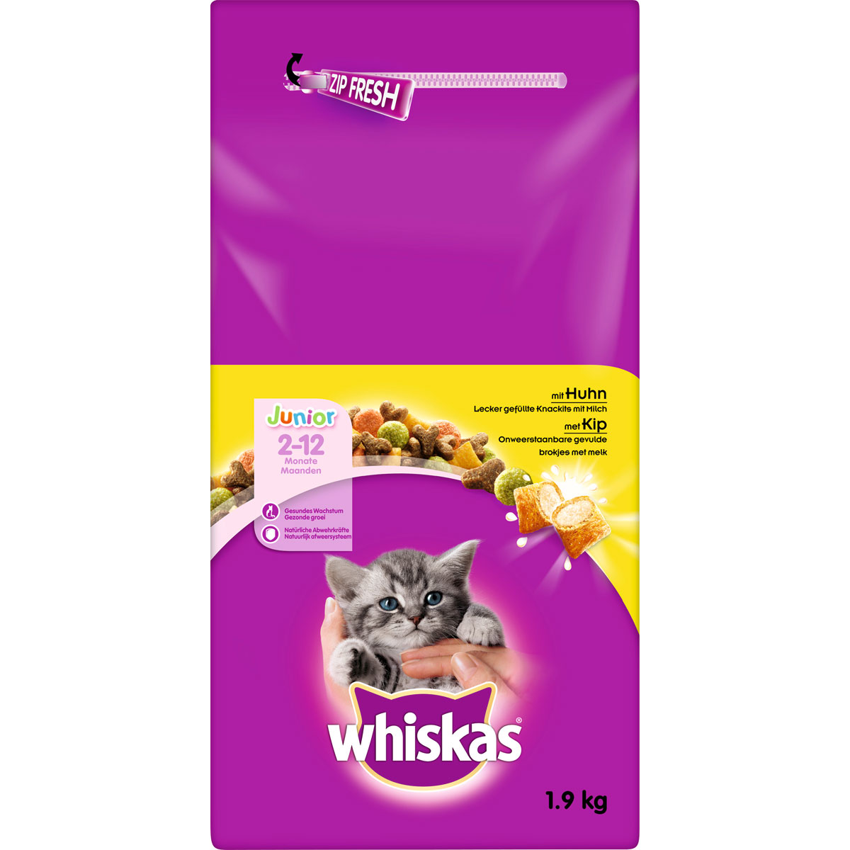 Whiskas  Trocken Junior mit Huhn 1,9kg Bild 3