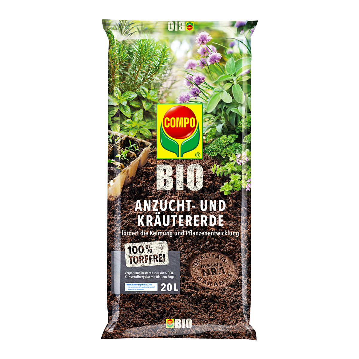 Compo Anzucht- und Kräutererde torffrei 20 L