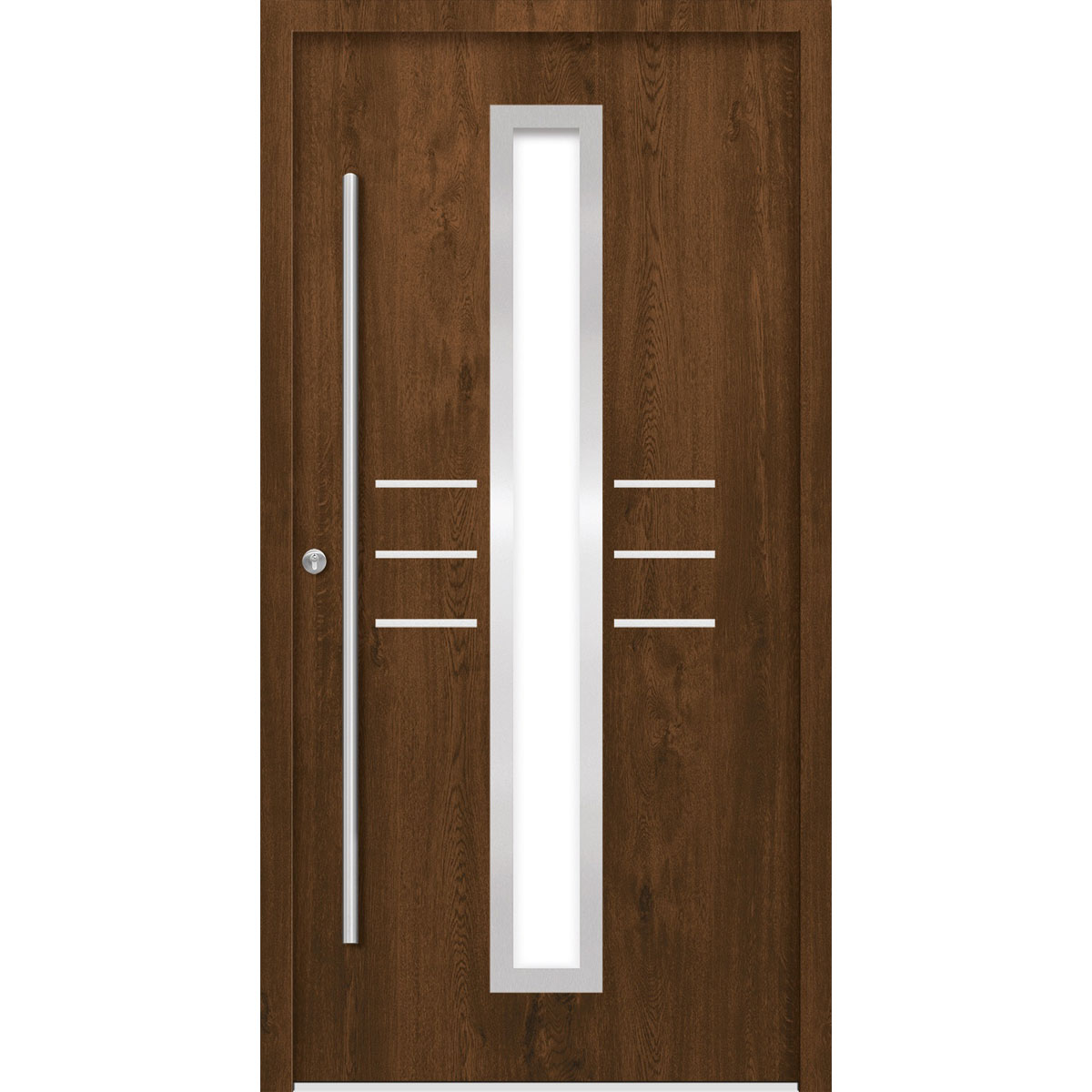 SplenDoor Premium-Haustür Passivedoor Lund energiesparend nussbaum 100 x 210 cm links