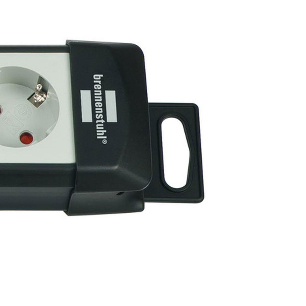 Brennenstuhl Steckdosenleiste Premium-Line 6-fach schwarz mit permanenten und schaltbaren Steckdosen Schalter 3 m Kabel Bild 2