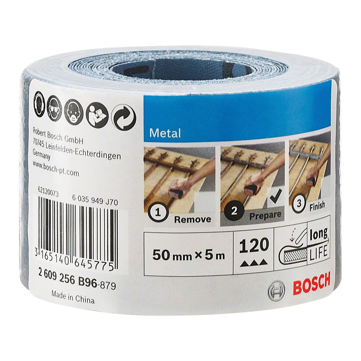 Bosch Professional Schleifrolle Blau 50 mmx5m K120