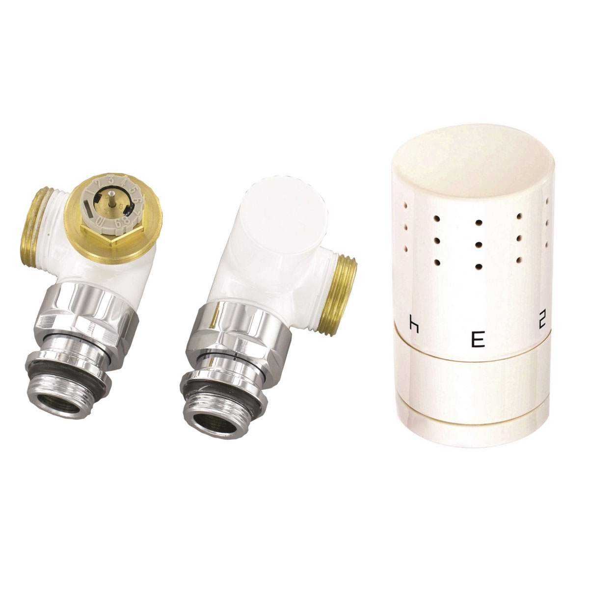 Ximax Heizkörper Zubehör Thermostatset Winkelform Typ SX Winkeleck 16 mm Weiß