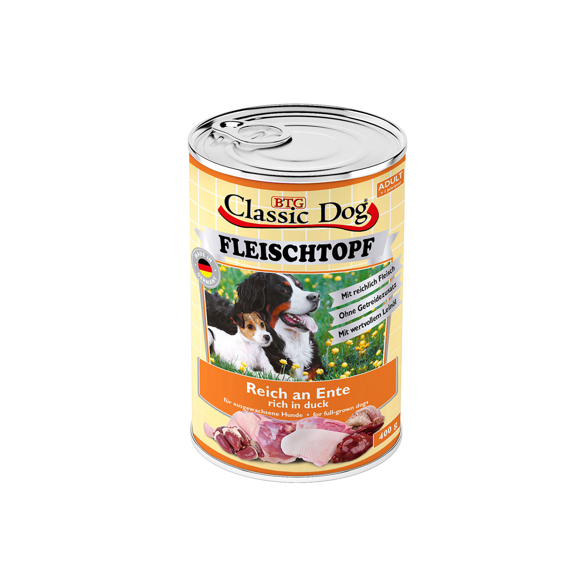 Classic Dog Hundefutter Fleischtopf Reich an Ente 400 g