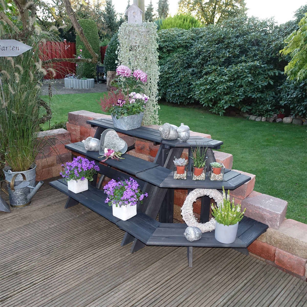 Promadino Blumentreppe Anja mit Eckelement anthrazit Bild 2