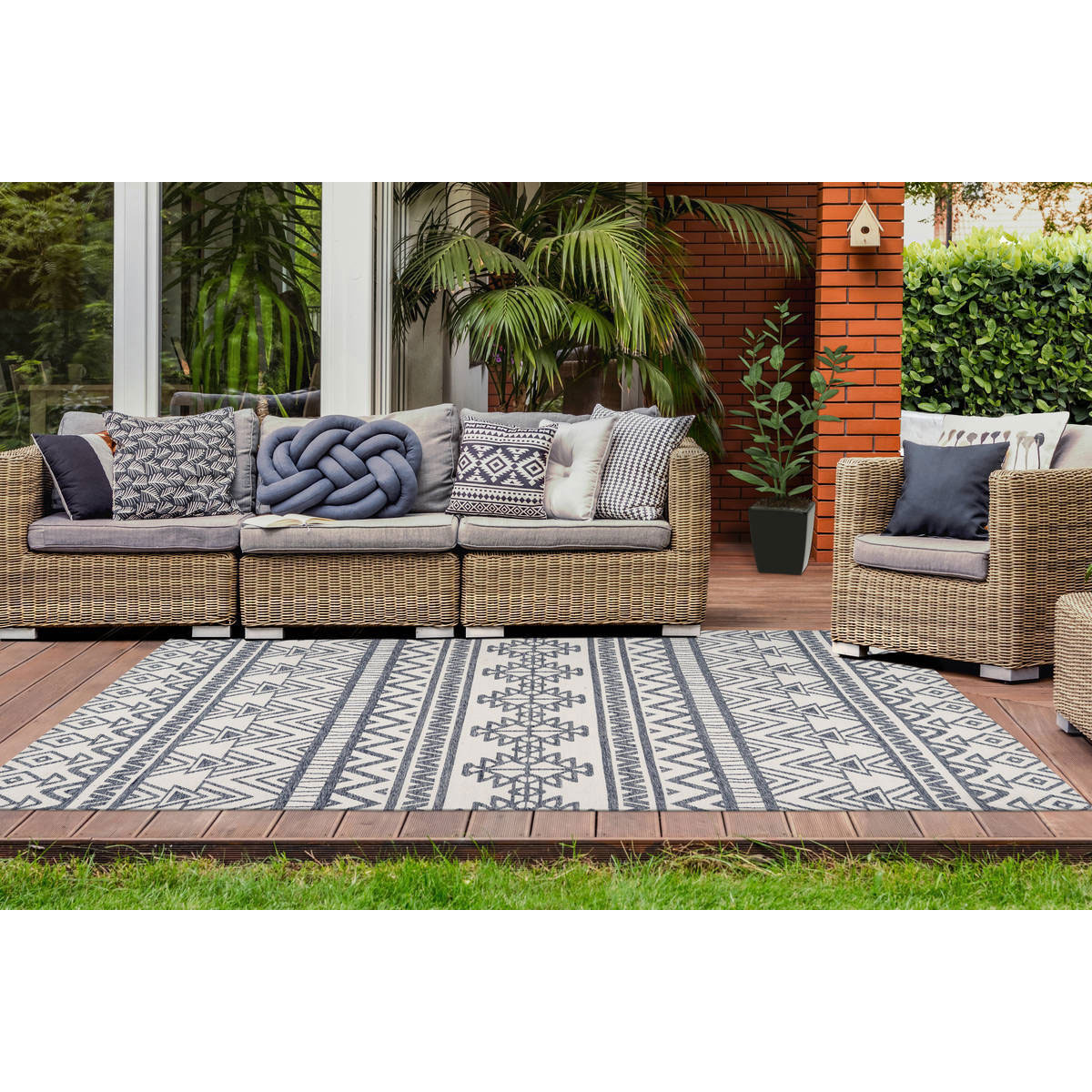 Outdoor-Teppich „Yoga 500“, anthrazit/elfenbein Bild 2