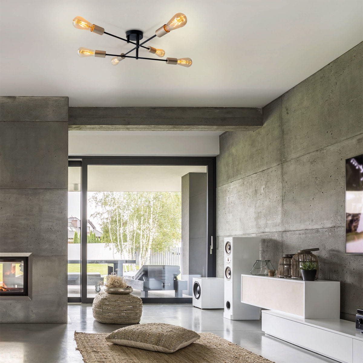 näve  Deckenleuchte Modo schwarz Metall 6er Bild 11