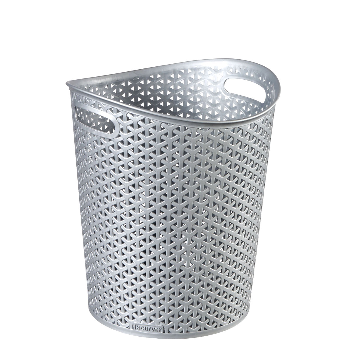 Curver Papierkorb My Style Rattan-Optik silber