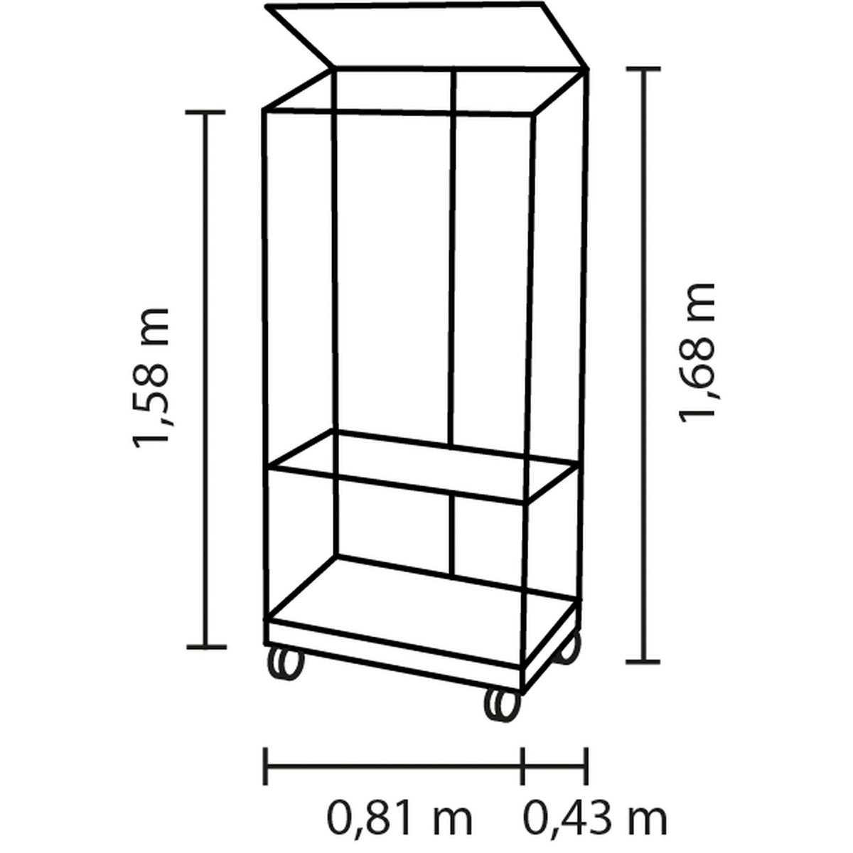 Vitavia Balkongewächshaus 350 0,35m² Rollfundament schwarz Bild 4