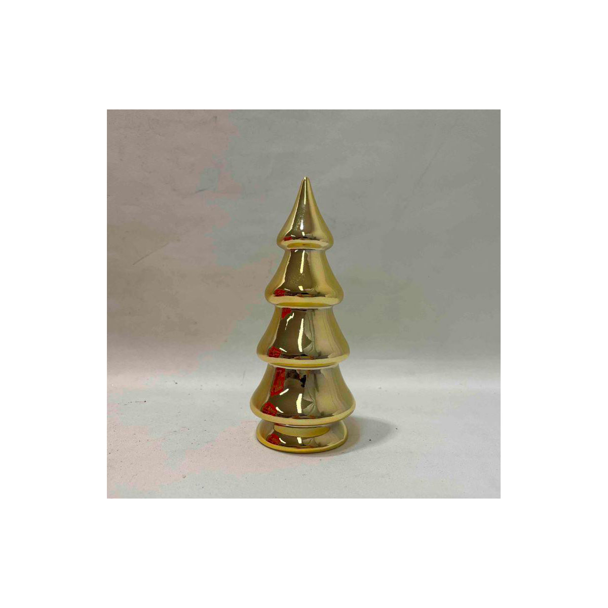 Tanne gold 7,3 x 18 cm Porzellan