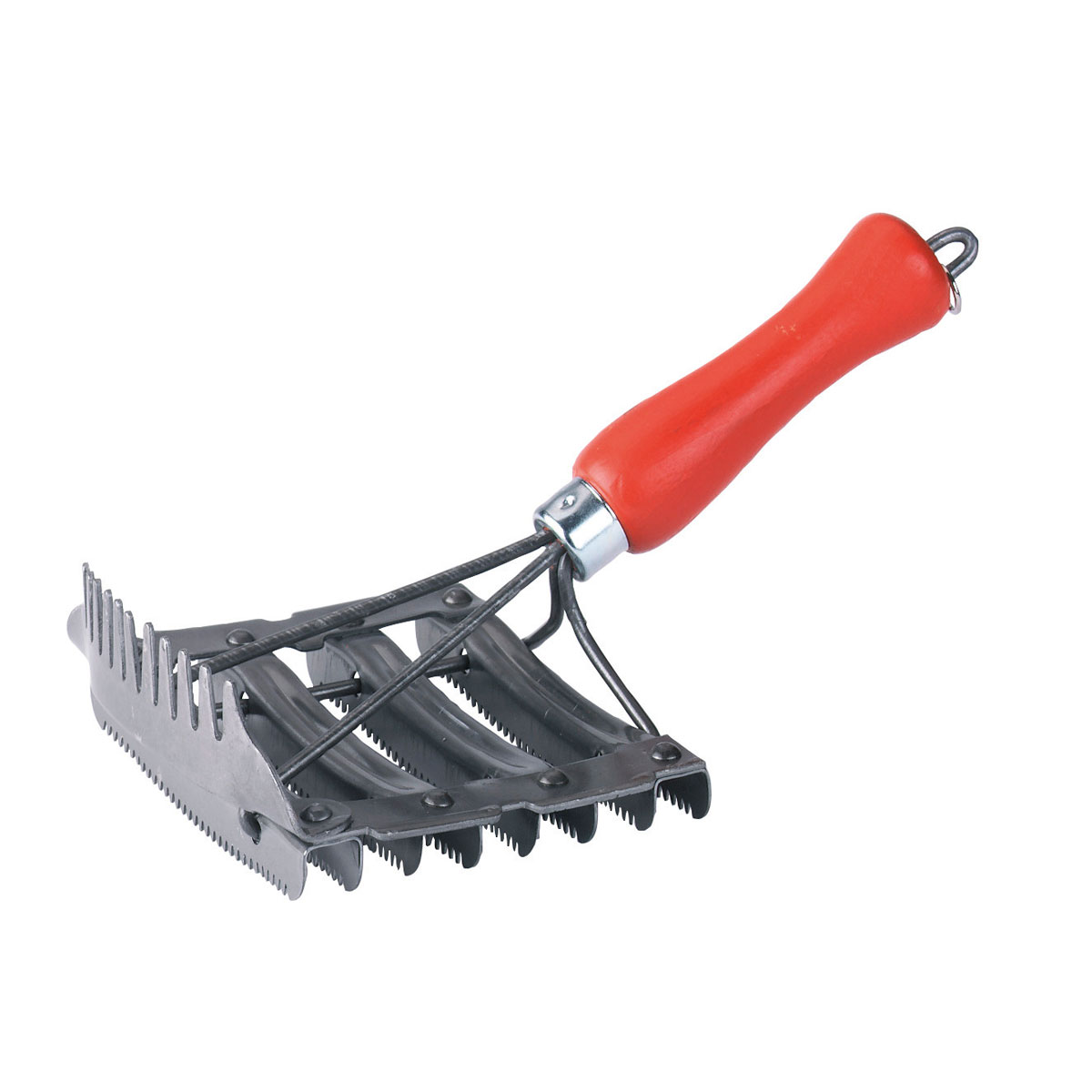 Metallstriegel mit Mähnenkamm 12,5 cm rot Bild 2