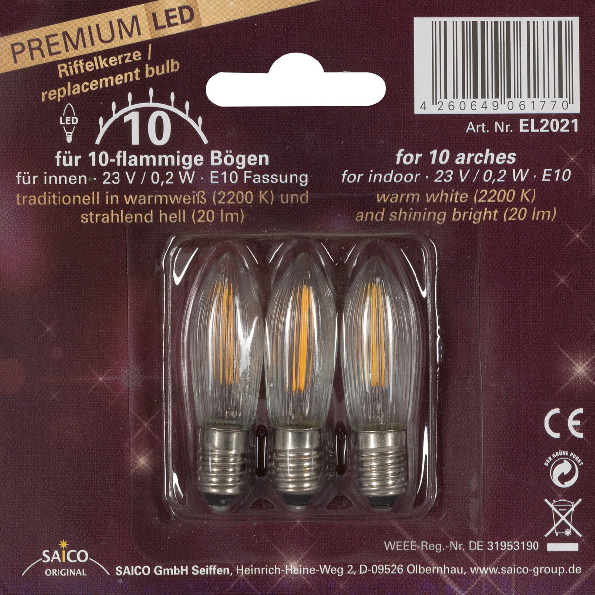 Premium LED-Ersatzlampen 3er 34V 0,2W