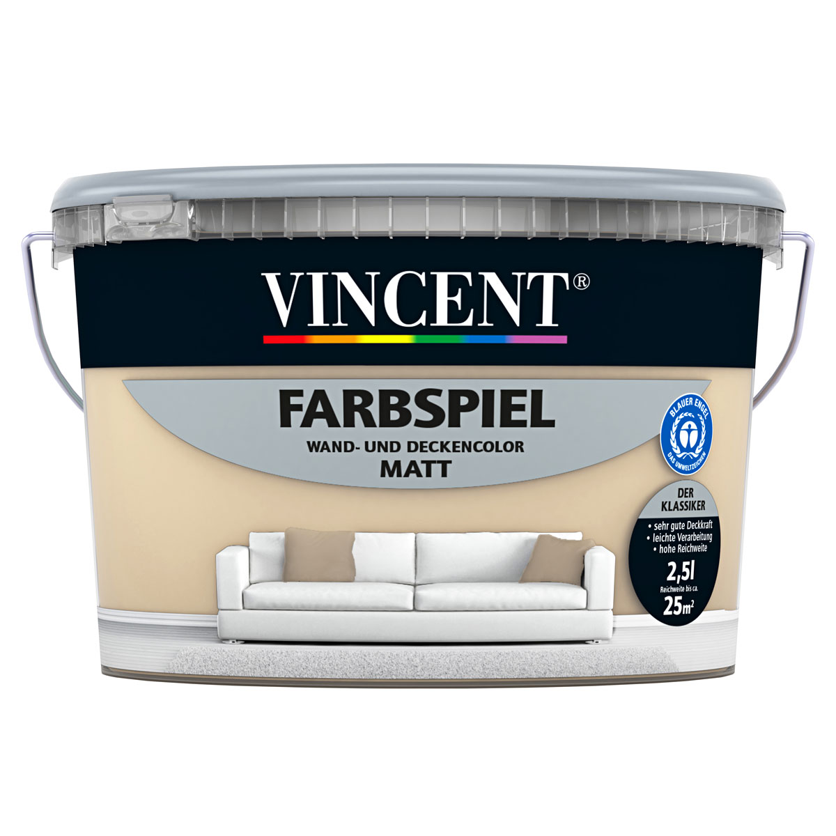 Vincent Farbspiel Birke matt 2,5 L Vincent Farbspiel Birke matt 2,5 L