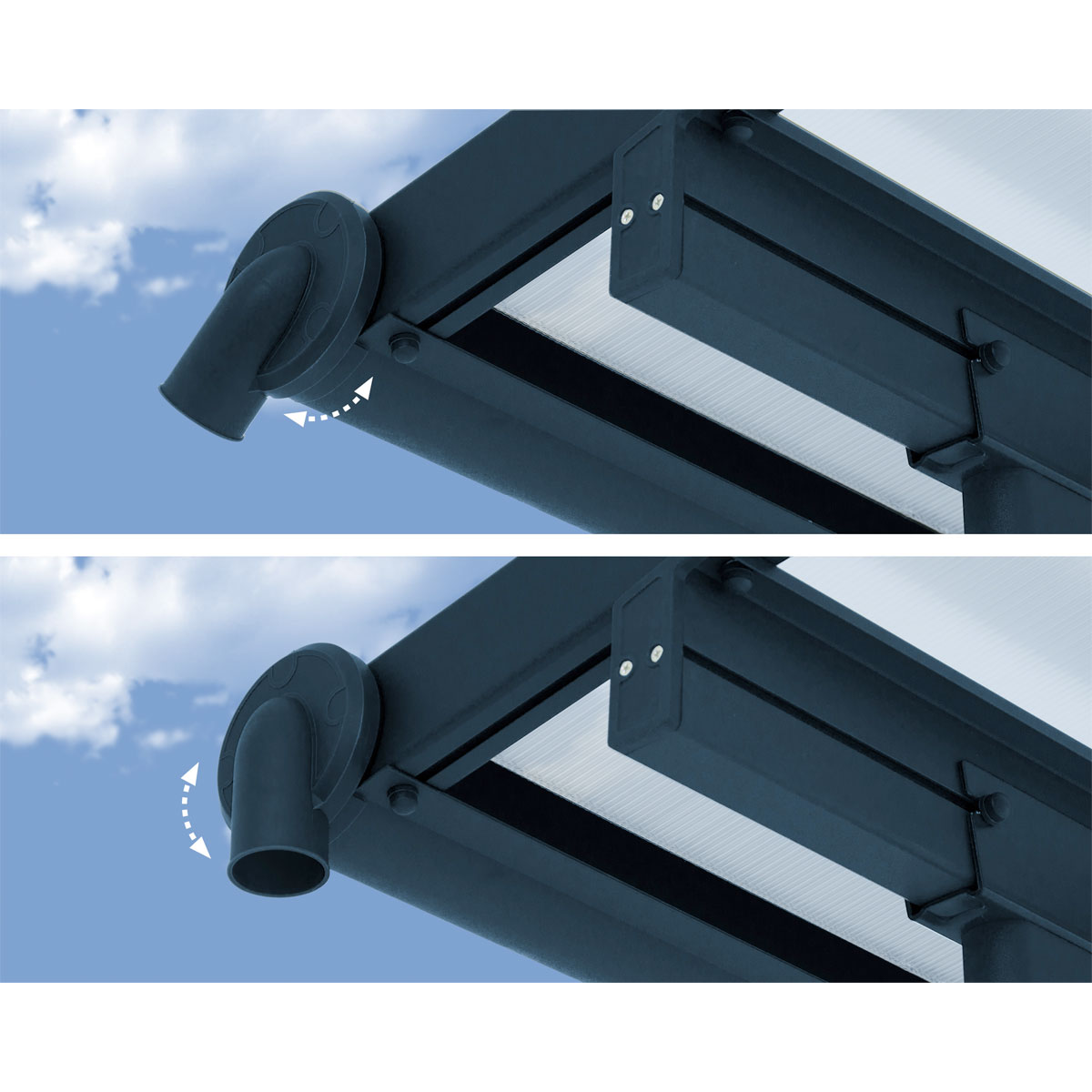 Palram Canopia Sierra Alu Terrassenüberdachung Polycarbonat 3x8,5 m grau Bild 4