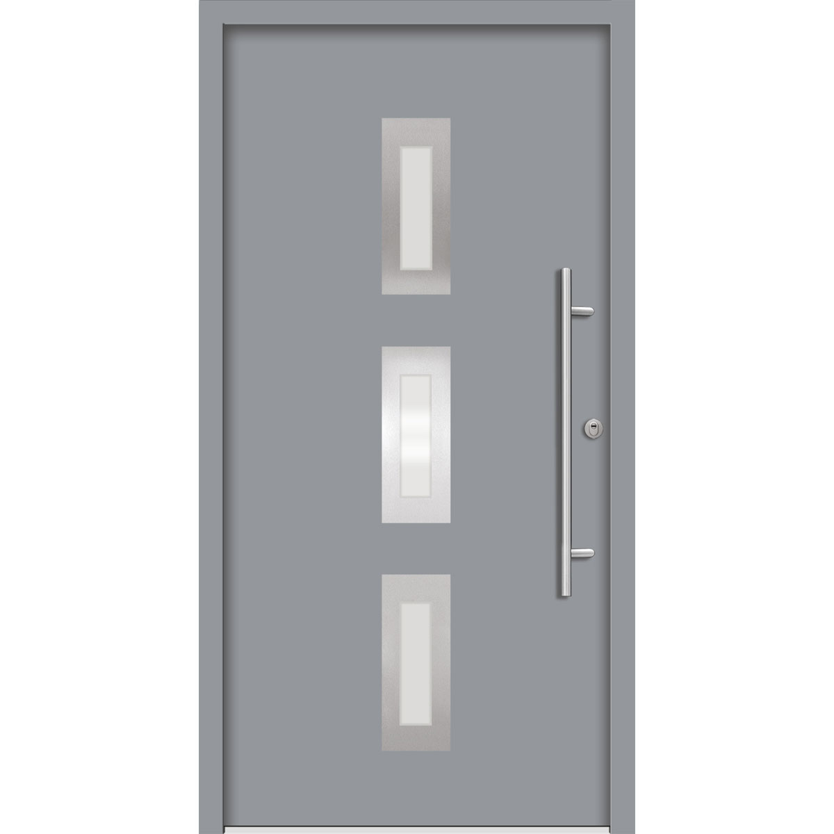 SplenDoor Premium-Haustür Passivedoor Aalborg energiesparend grau 110 x 210 cm rechts
