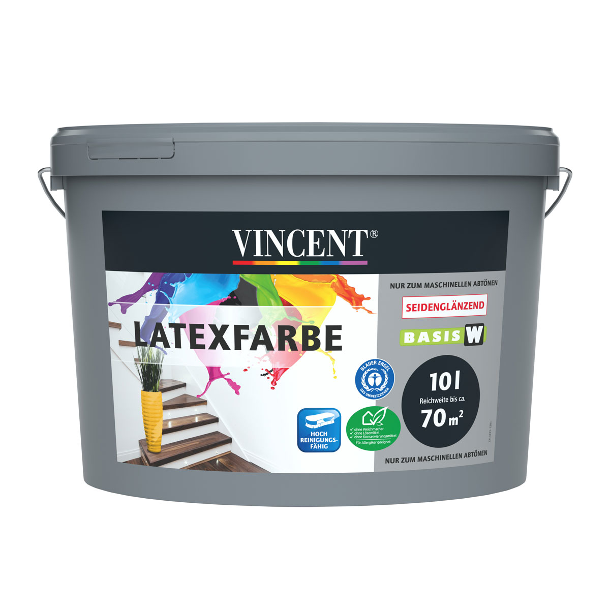 Vincent Wandfarbe Latexfarbe Mix It seidenglänzend 10 L