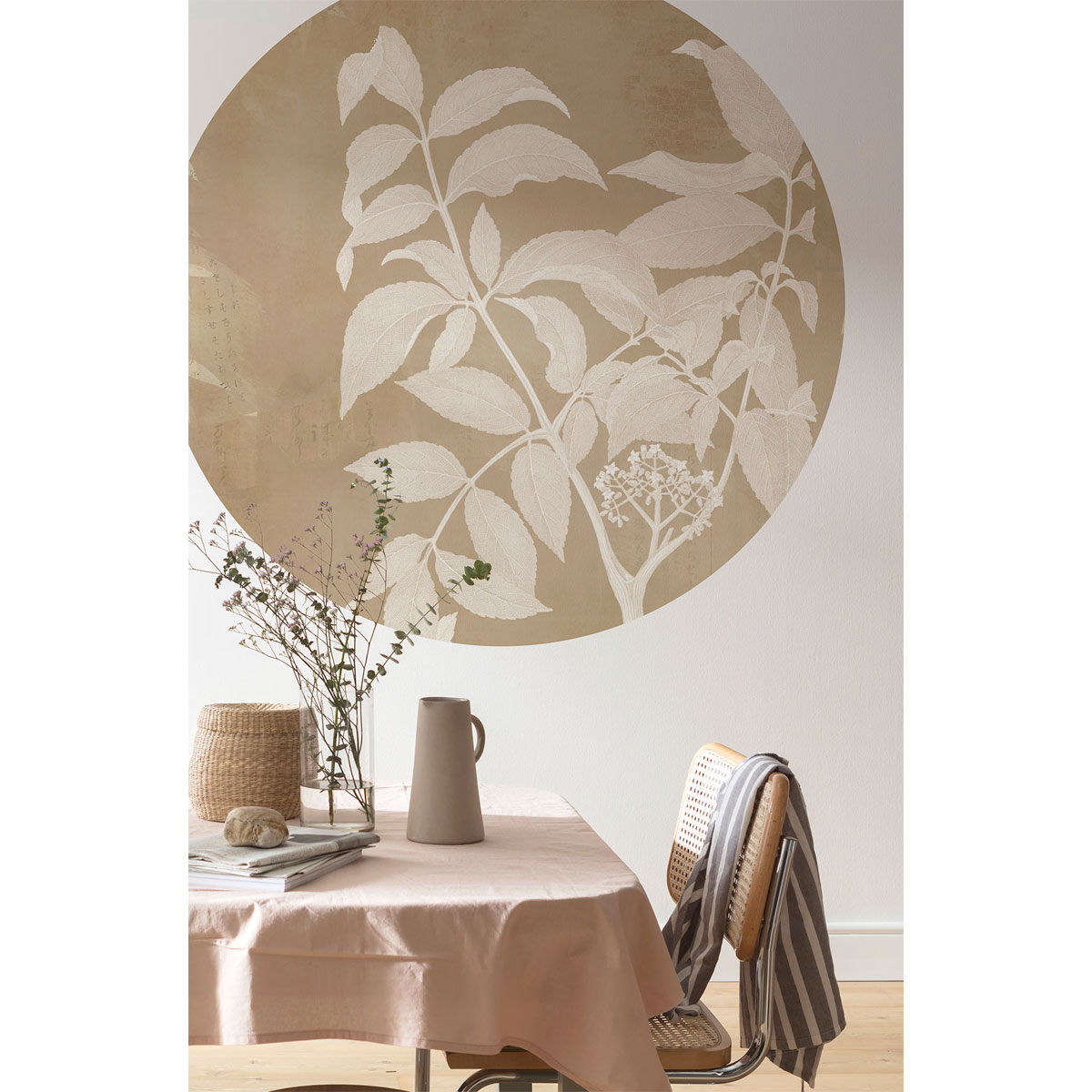 Komar Selbstklebende Vlies Fototapete rund Blooming Branch Durchmesser 125 cm