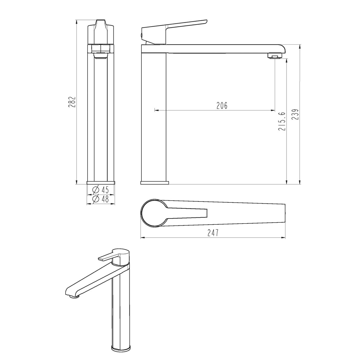 Schütte Spültischarmatur mit hohem Auslauf VITA schwarz Bild 5
