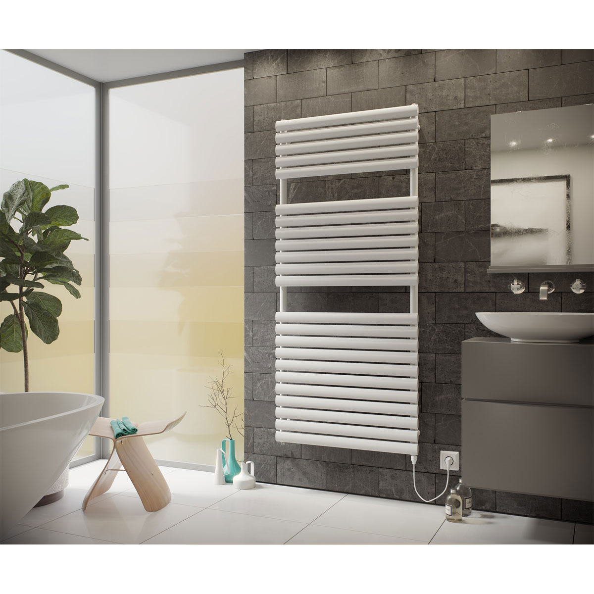 Ximax  Elektrischer Handtuchwärmer Nestor 1570 x 600 mm 900 Watt Typ 1 Weiß