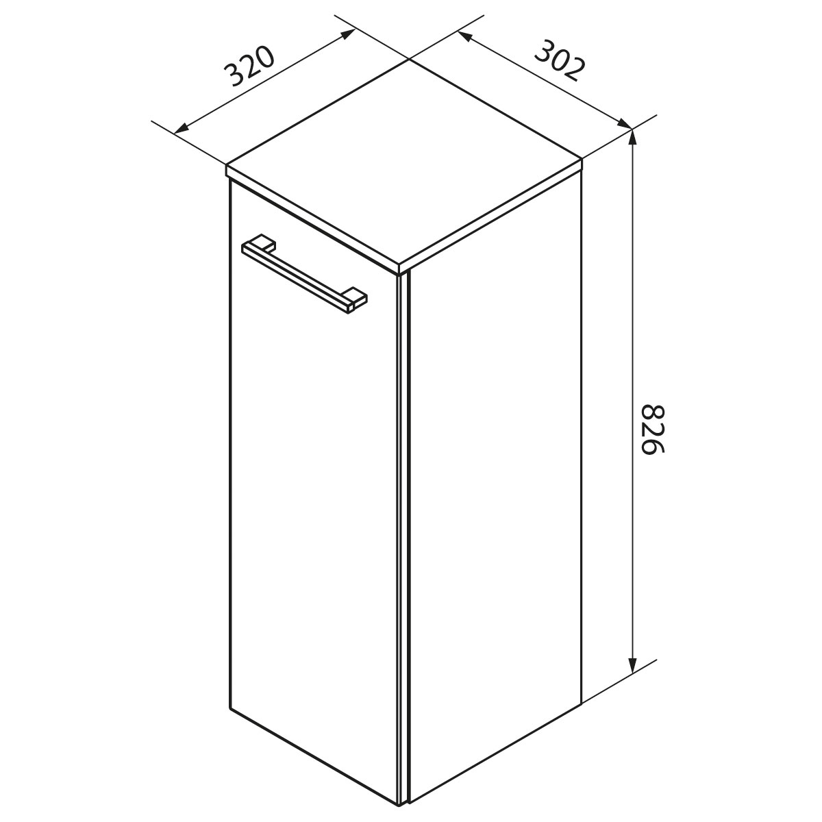 Fackelmann  Midischrank links B.Style 302 x 826 x 320 mm Sandeiche/Weiß Bild 5