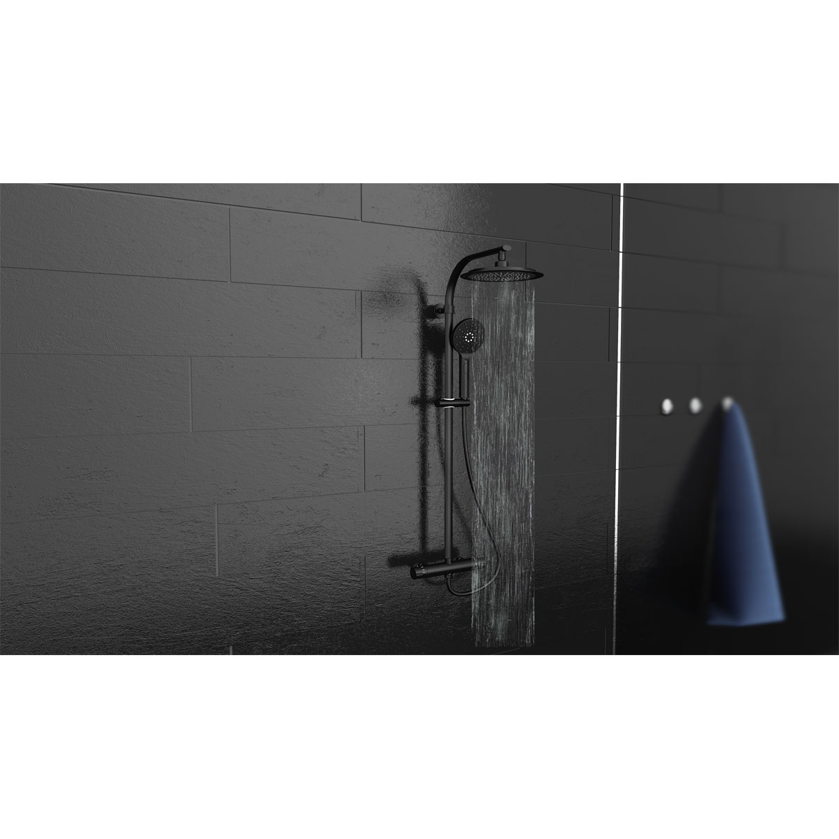 Schütte Überkopf-Brauseset Madura Fresh Schwarz matt Bild 3