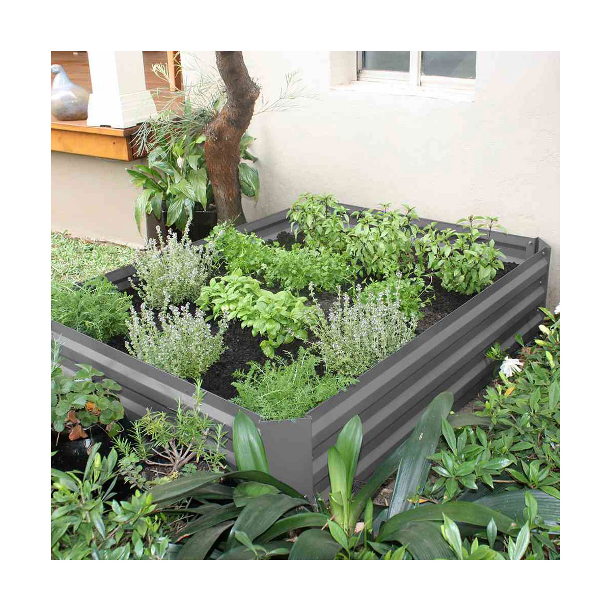 Siena Garden Metall-Hochbeet 120 x 90 x 30 cm grau Bild 2