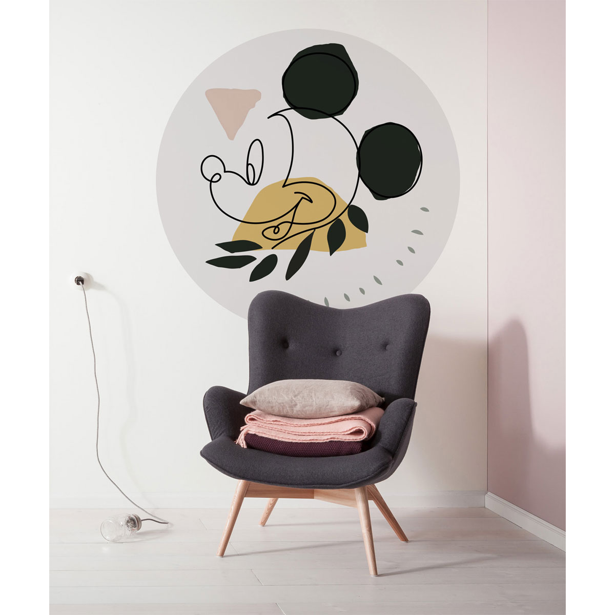 Komar Selbstklebende Vlies Fototapete rund Mickey Modern Art Durchmesser 125 cm